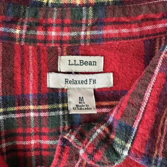 L L Bean red flannel size M outdoors granola cabin mountain hiking cozy winter - Picture 2 of 5